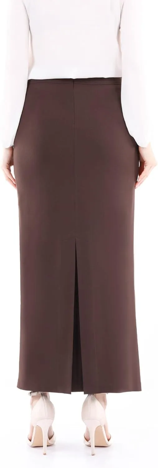 G-Line Women's Elegant Maxi Pencil Skirts, Plus Size, High Waist, Slitted, Ankle Length, Stretchy Long Dress Skirts for Women