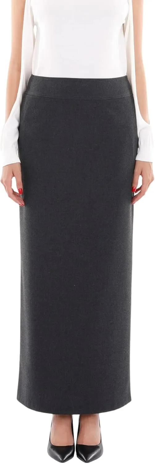 G-Line Women's Elegant Maxi Pencil Skirts, Plus Size, High Waist, Slitted, Ankle Length, Stretchy Long Dress Skirts for Women