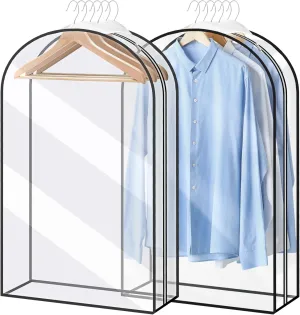 Garment Bags for Travel and Closet Storage with Zipper, 40 inches Clear Suit Bag for Suits, Coats, Jackets, Shirts