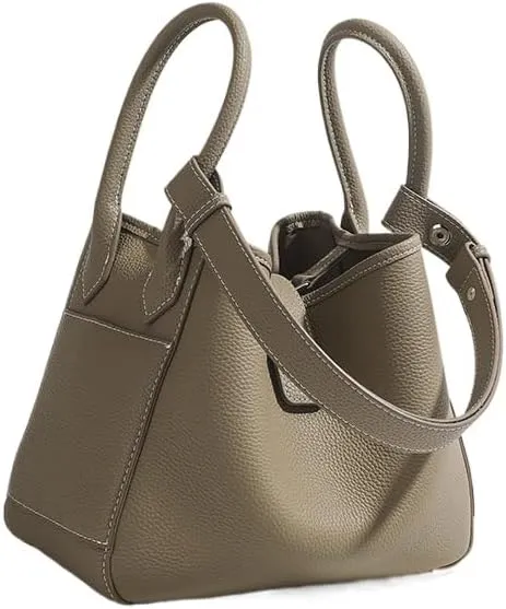 Genuine Leather Shoulder Crossbody Bag Handbag for Women Hobo Personalized Basket Bucket Bag Versatile Large Capacity Chic