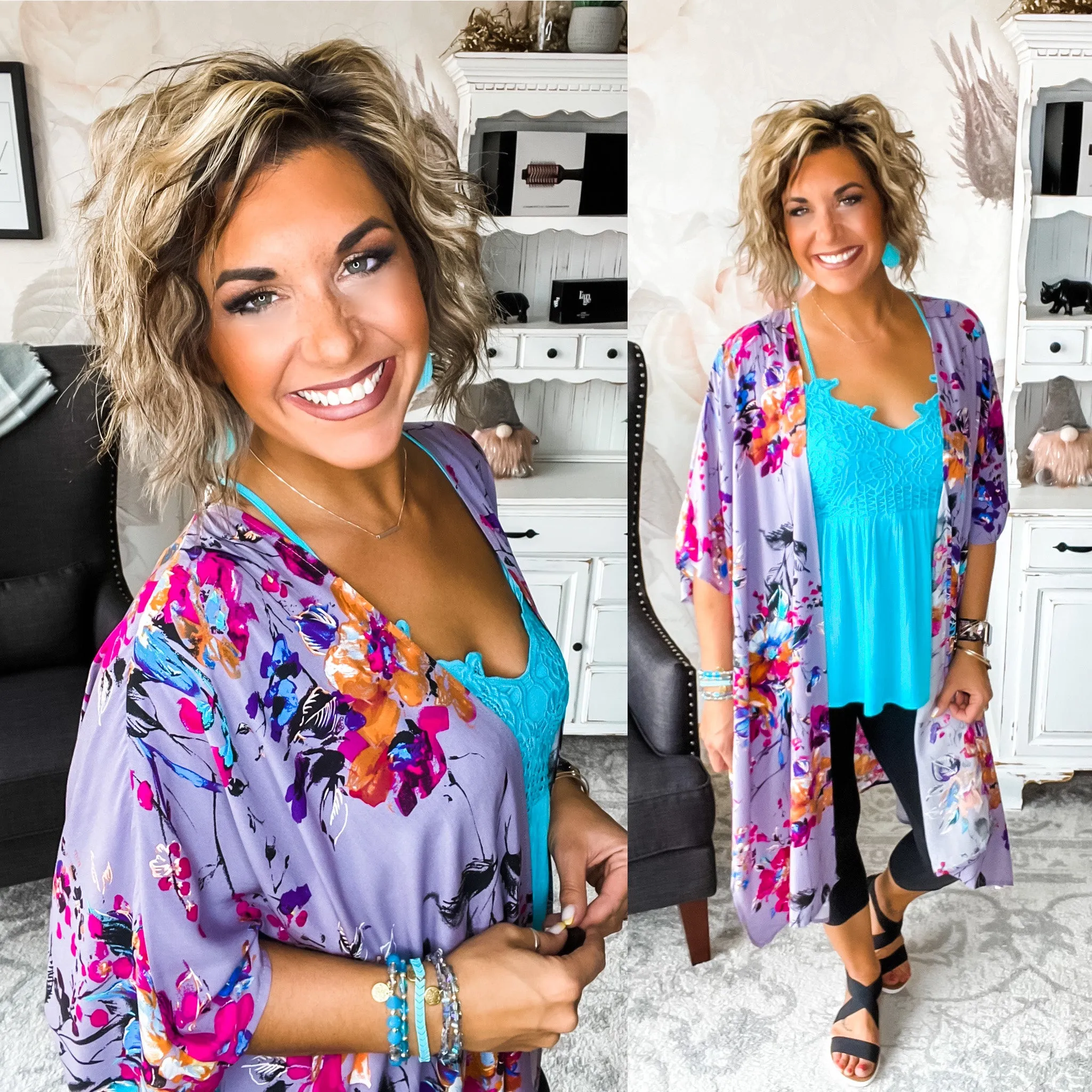 Give Them Grace Lace Tank - Turquoise