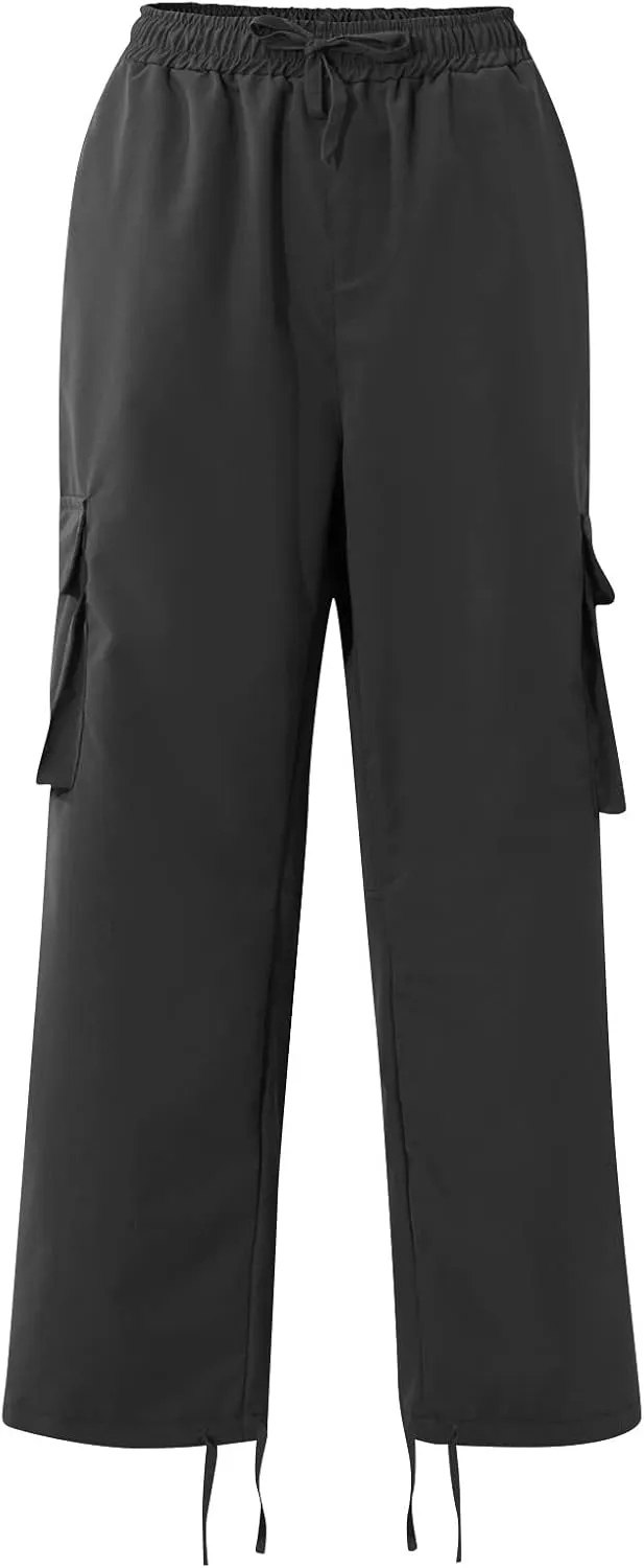 GOFULY Cargo Pants Mens Baggy Drawstring Elastic Waist Sweat Pants Tall with Multi Pockets Pants Casual Joggers Trousers