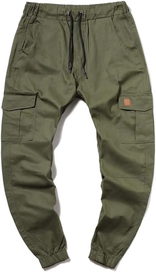 GOKKILRW Mens Chino Work Slim Fit Jogger Fashion Outdoor Cargo Hiking Pants Drawstring Athletic Workout Gym Sweatpant Trouser