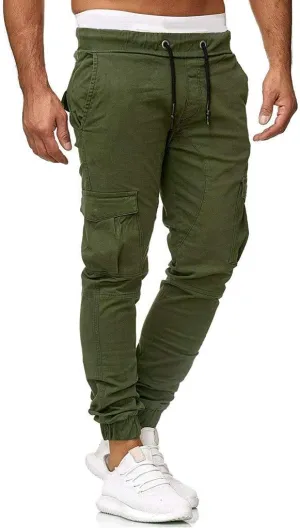 GOKKILRW Mens Chino Work Slim Fit Jogger Fashion Outdoor Cargo Hiking Pants Drawstring Athletic Workout Gym Sweatpant Trouser