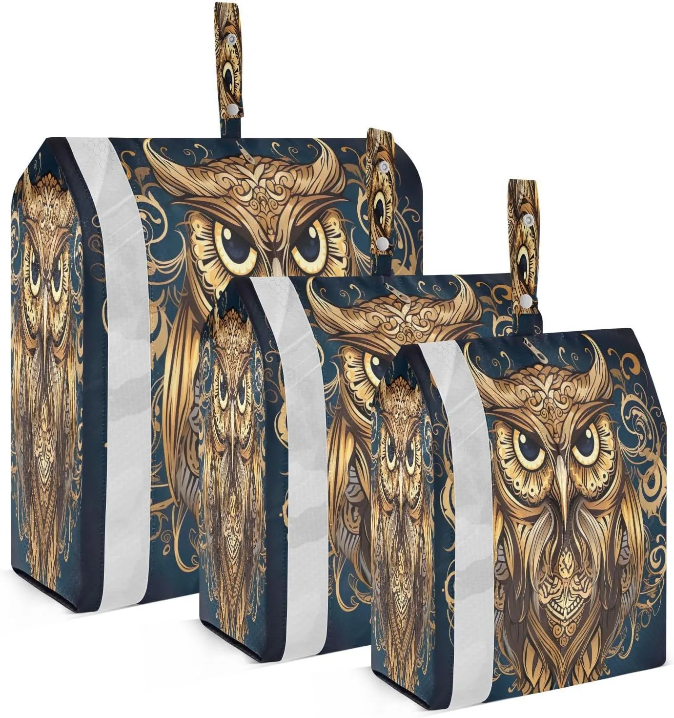 Golden Owls Packing Cubes for Travel 3 Set Travel Packing Cubes Suitcase Organizer Bags for Suitcase