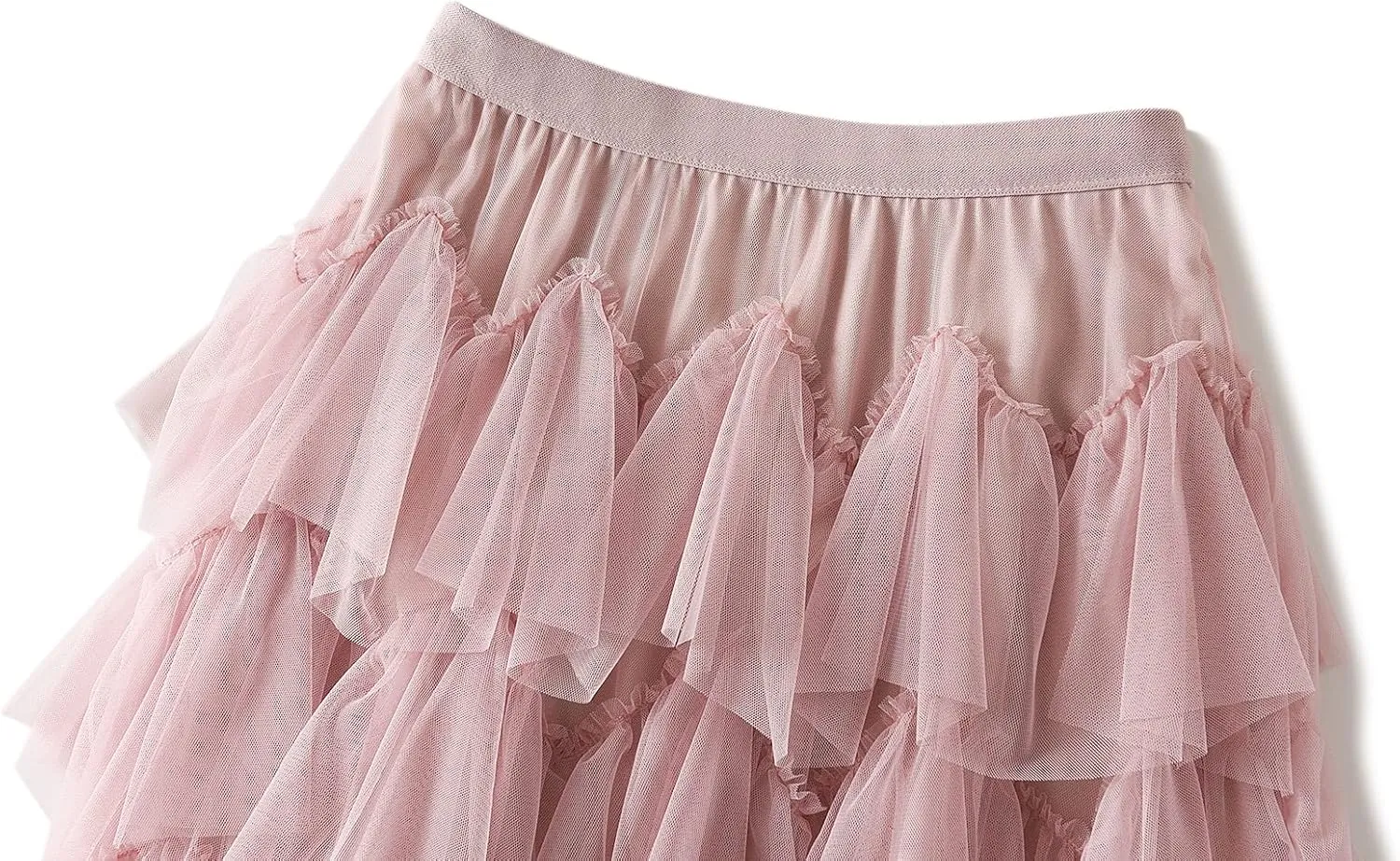 GOLDSTITCH Tulle Skirts for Women Long Fairy Skirt Tutu A-Line Mesh Layered High Elastic Waist Skirts