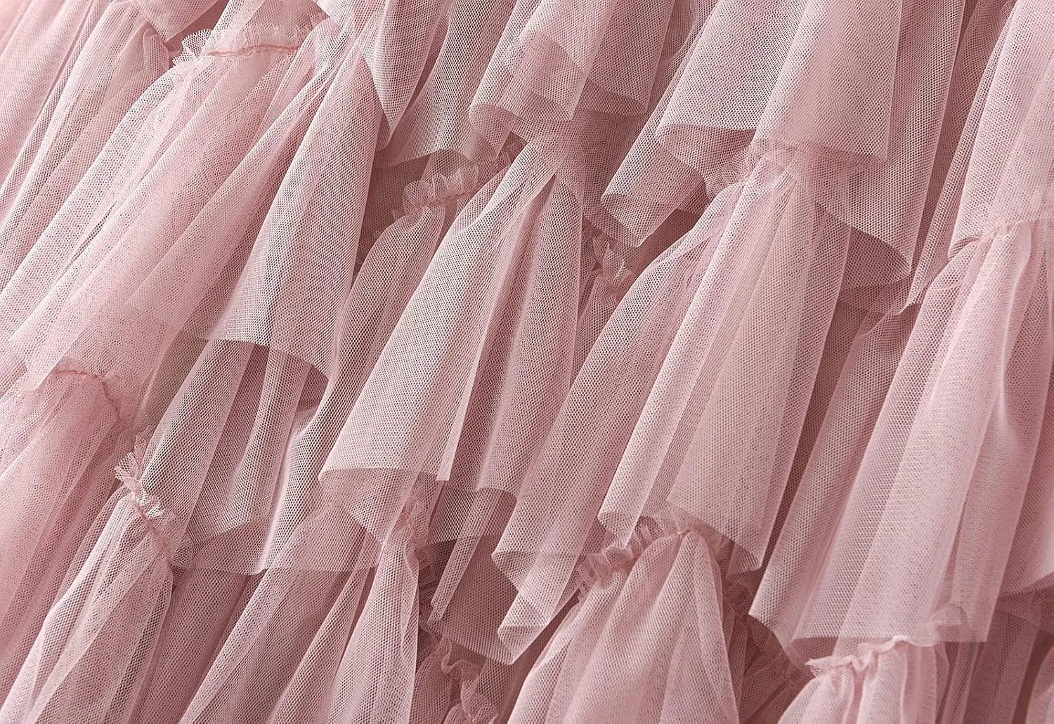 GOLDSTITCH Tulle Skirts for Women Long Fairy Skirt Tutu A-Line Mesh Layered High Elastic Waist Skirts