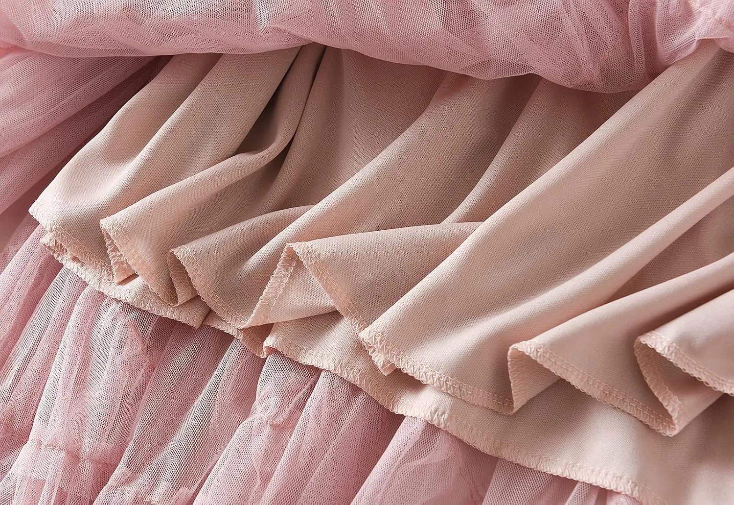 GOLDSTITCH Tulle Skirts for Women Long Fairy Skirt Tutu A-Line Mesh Layered High Elastic Waist Skirts