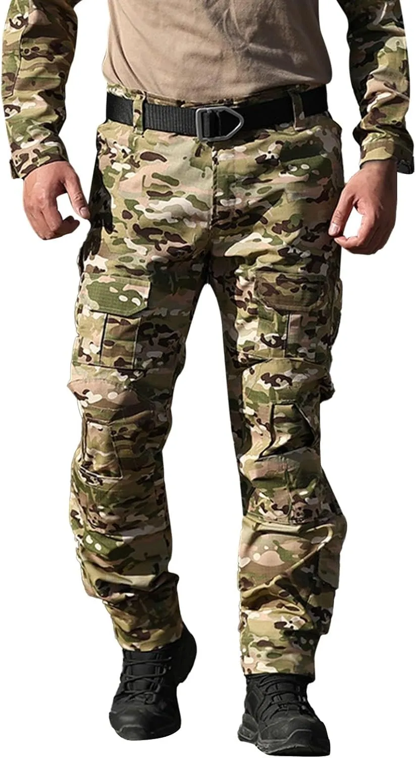 Golf Pants Men Tapered Leg Outdoor Hiking Pants Multi Pockets Classic Fit Comfort Utility Cargo Work Pants Regular Fit