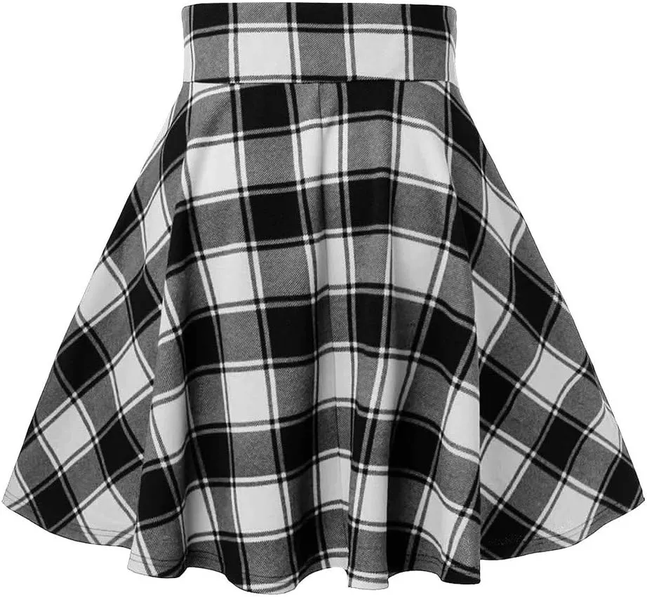Gothic Plaid Mini Skirts for Women Punk Pleated Skirt Mini A Line Skirts Lace Up Goth Skirt High Waist Short Skirts