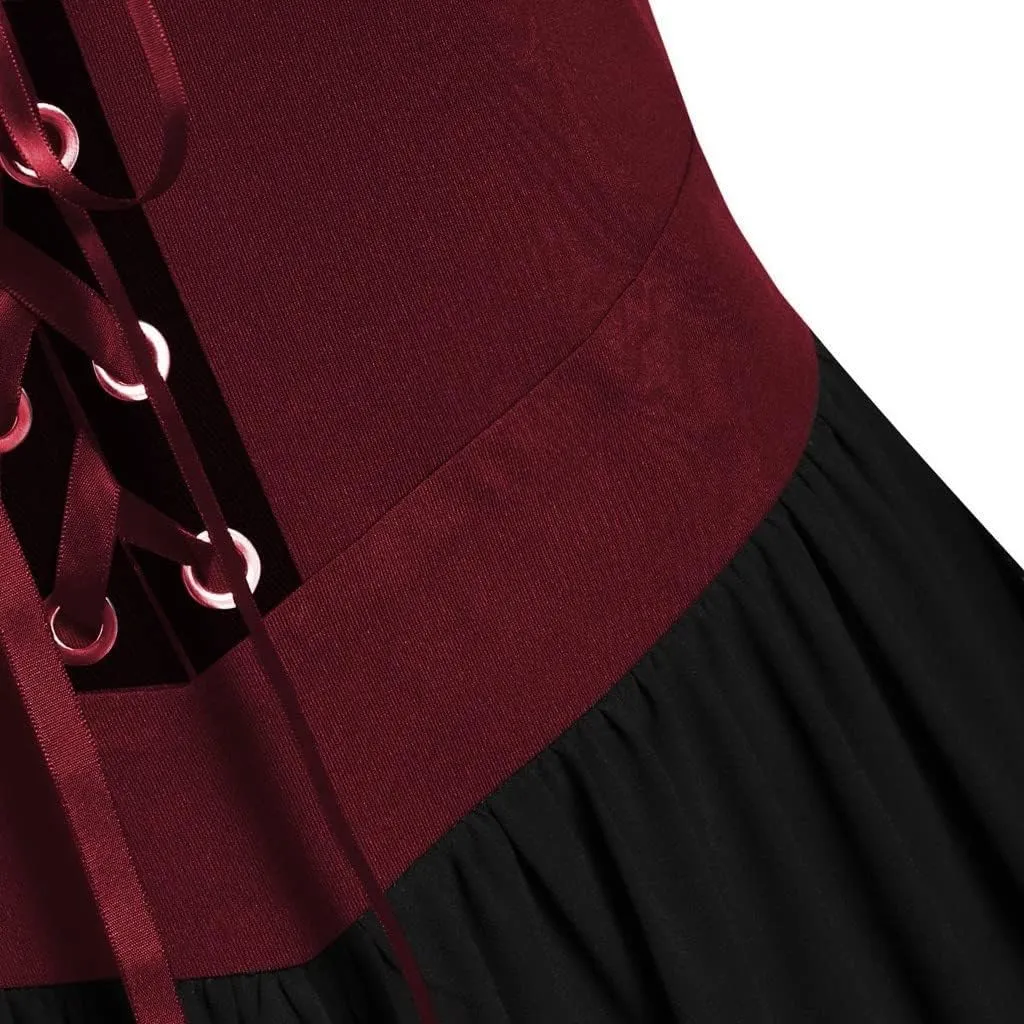 Halloween Costumes Woman 2025 Plus Size Off Shoulder Lace Bell Sleeve Renaissance Dresses Medical Vintage Gothic Dress