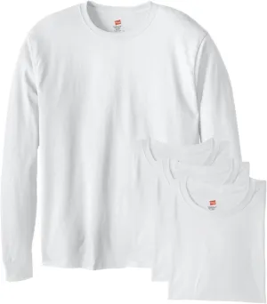 Hanes mens Essentials Long Sleeve T-shirt Value Pack (4-pack) fashion t shirts, White, X-Large US