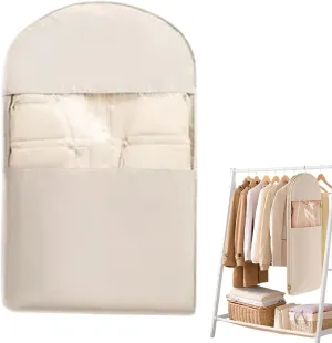 Hanging Garment Bags with Compression Zipper, Down Coat Compression Dust Cover for Closet Storage, Packing Cubes for Suitcases, Closet Organizer for Winter Coats, Down Jackets