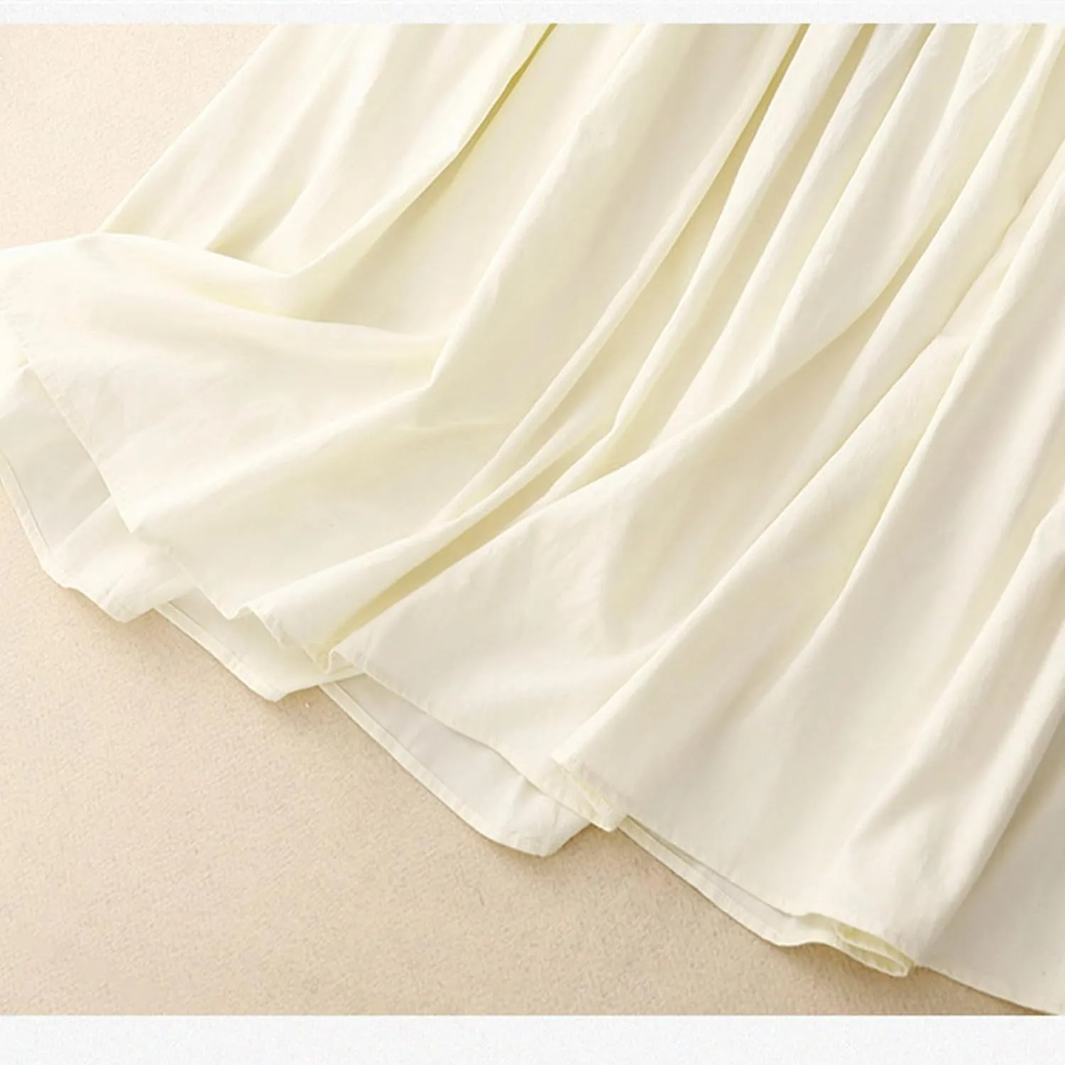 HGps8w Womens Maxi Skirt Retro Casual Elastic Waist Solid Color Pleated Skirts