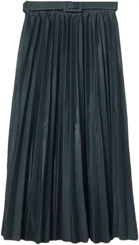 Hgvcfcv Spring Women Pleated Midi Skirts Womens Casual Solid High Waist Skirt Pleated Skirt Summer Skirts for Women