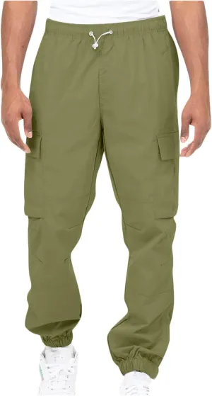 Hiking Cargo Pants for Men Casual Loose Straight Leg Joggers Lightweight Cotton Cargo Sweatpants