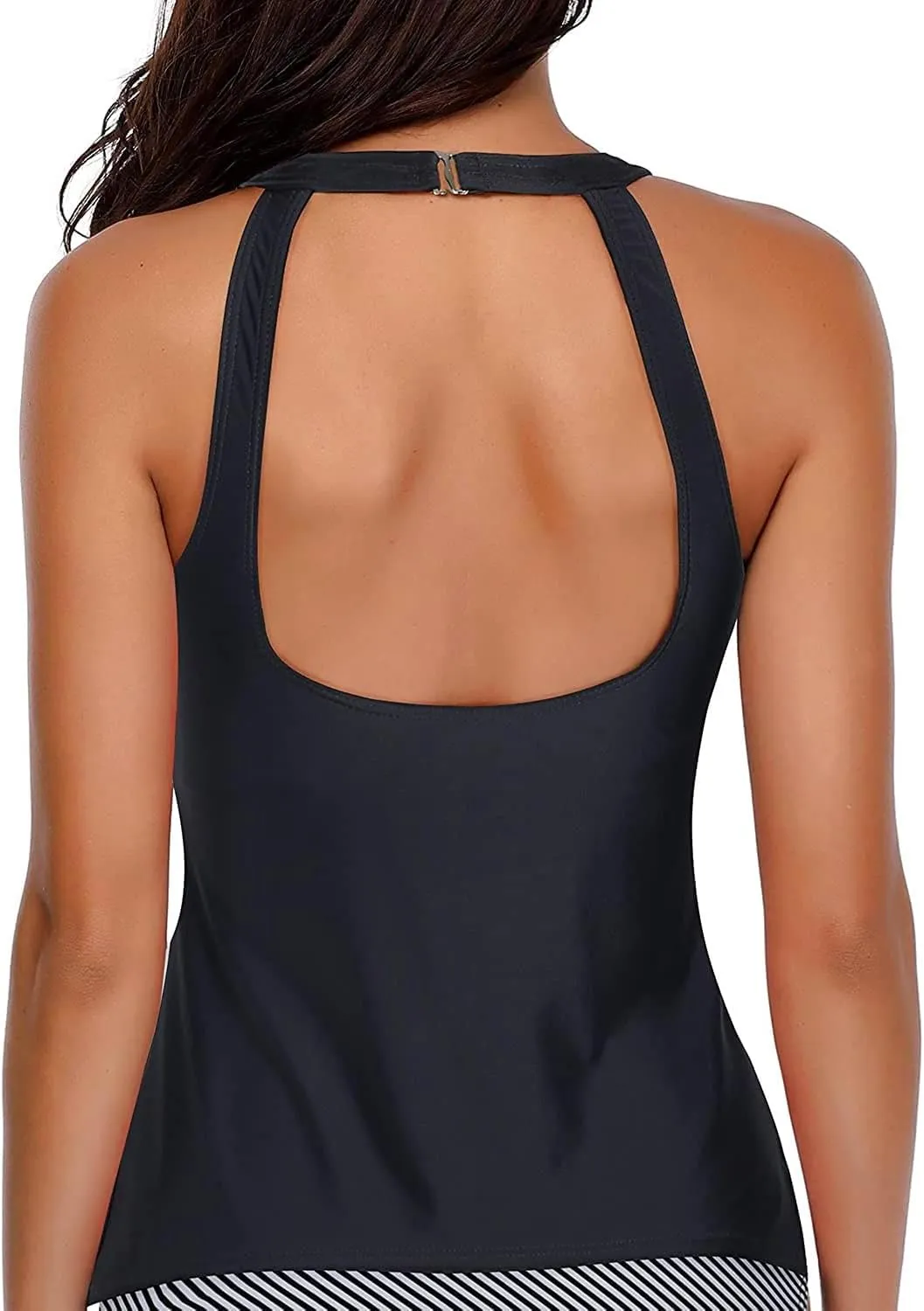 Holipick High Neck Tankini Top Bathing Suit Tops for Women Tummy Control Tank Tops Swimsuits