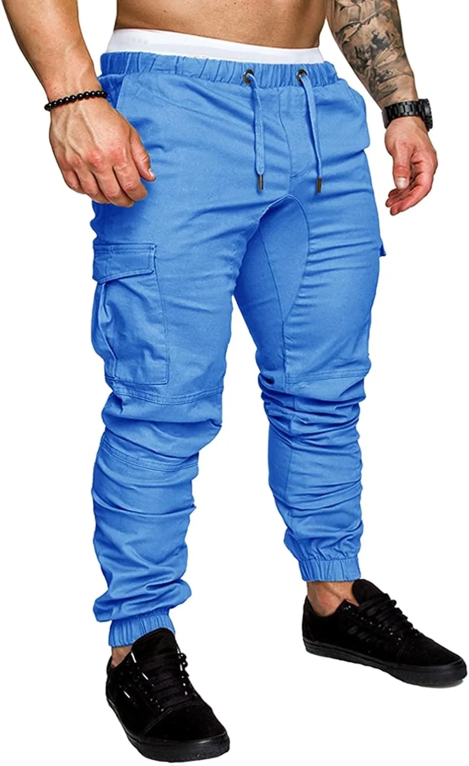 Joggers Pants for Men Casual Cotton Drawstring Chino Cargo Pants Hiking Outdoor Twill Track Jogging Sweatpants Pants