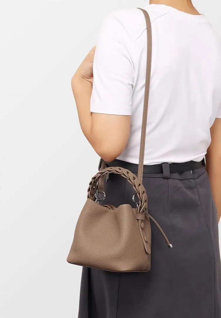 Leather Bucket Bag Handbag For Women Top Handle Woven Shoulder Crossbody Bag Clutch Versatile Commuting Elegant Chi Luxury