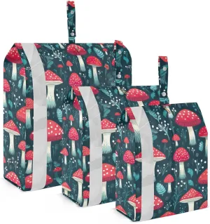 Leaves Mushroom Colorful Cartoon Packing Cubes for Travel 3 Set Compression Bag Luggage Organizer Bags for Luggage