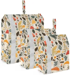 Leaves Mushroom Funny Packing Cubes for Travel 3 Set Luggage Packing Cubes Luggage Organizer Bags for Packing