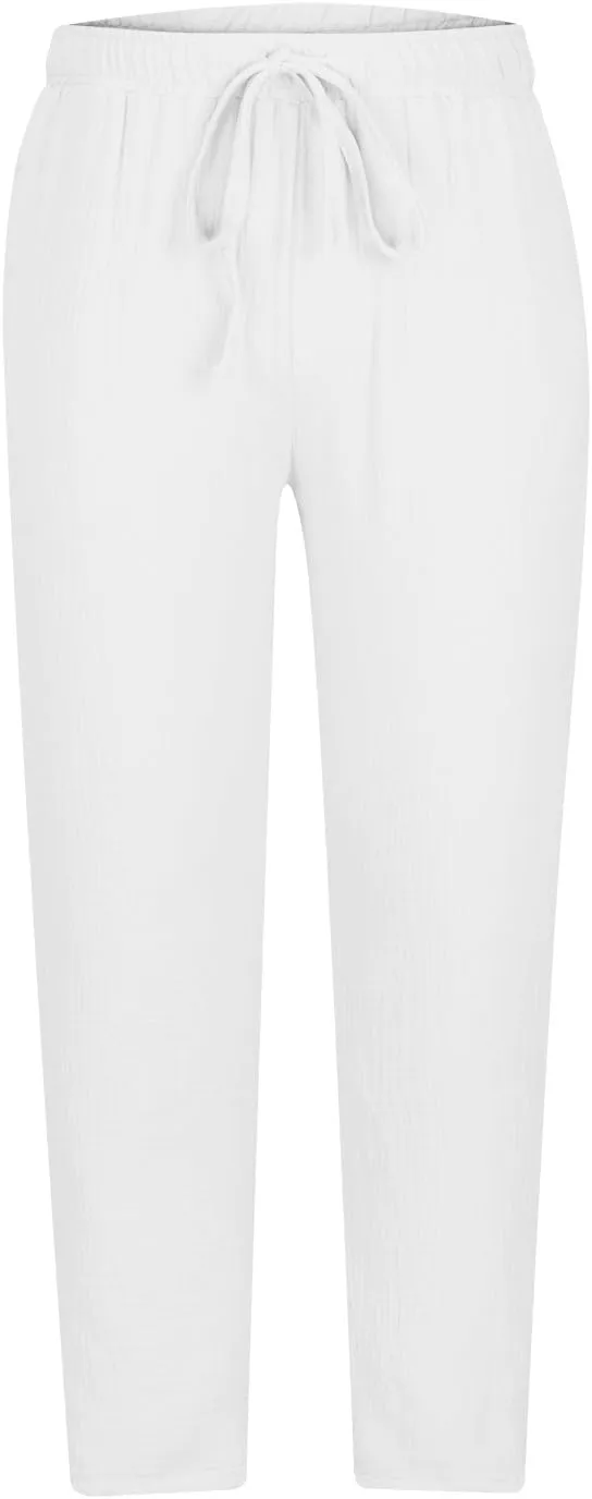 Linen Pants for Men Beach Wedding Slim Fit Drawstring Summer Pants Casual Trendy Lightweight Trousers with Pockets