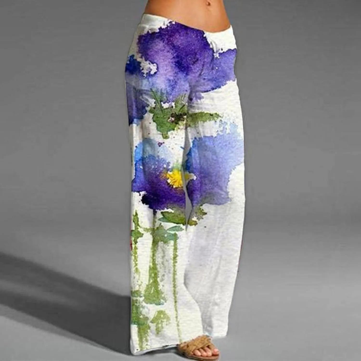Linen Pants for Women Drawstring Straight Leg Work Dress Pants Casual Slacks Business Trousers with Pockets