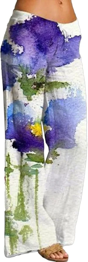 Linen Pants for Women Drawstring Straight Leg Work Dress Pants Casual Slacks Business Trousers with Pockets