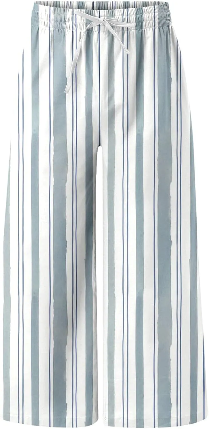 Linen Pants Men Beach Classic Flat Front Chino Pants Casual Lightweight Straight Leg Summer Beach Trousers