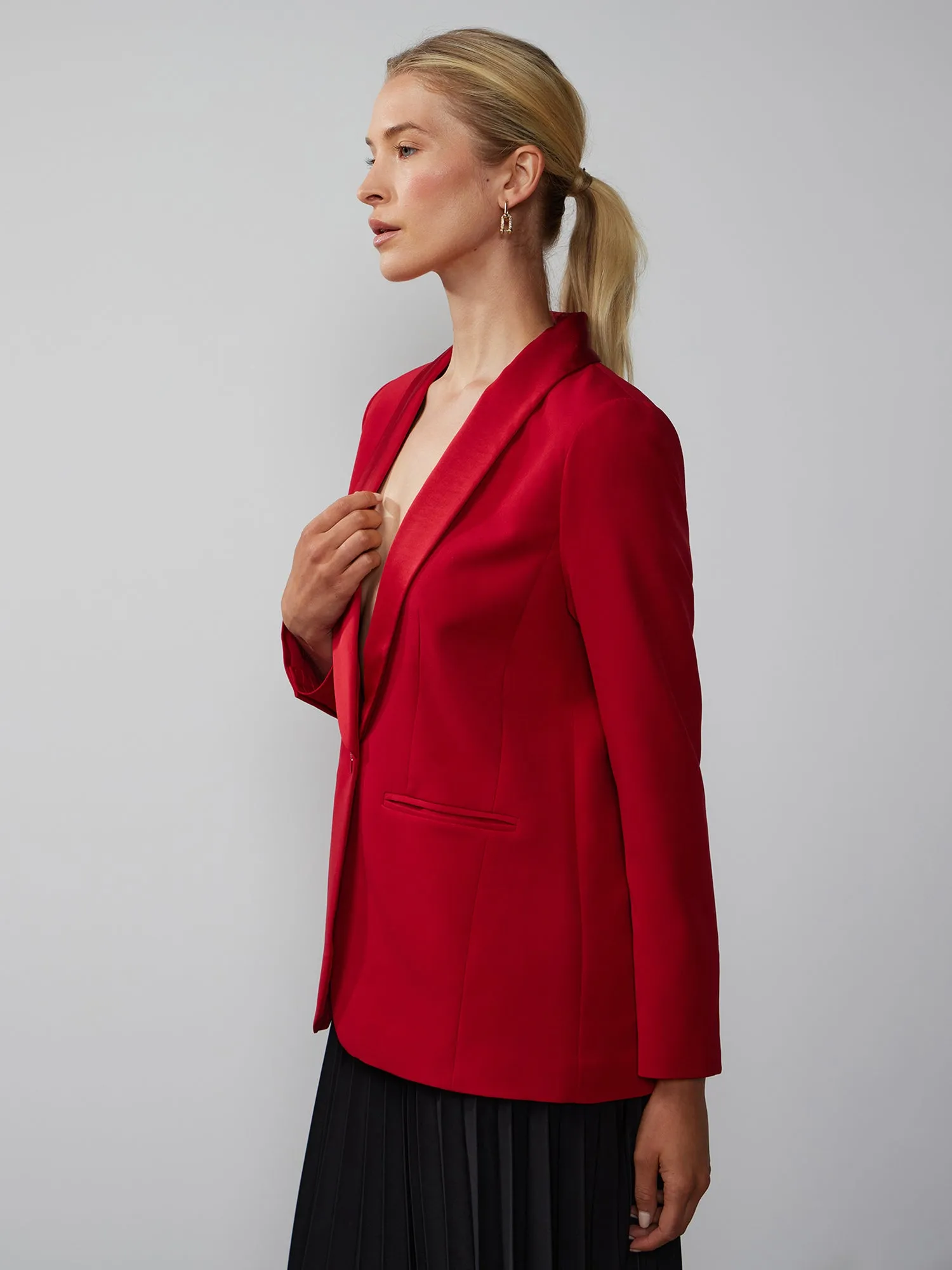 Long Sleeve Shawl Lapel Blazer