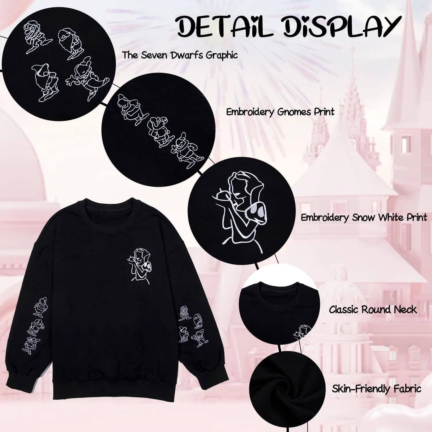 Magic Kingdom Sweatshirt Women Magical Castle Graphic Pullover Shirts Family Vacation Casual Long Sleeve Tops