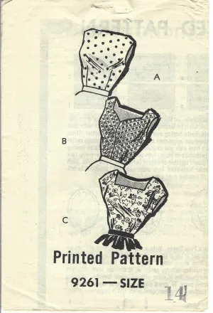 Mail Order 9261 Ladies Sleeveless Blouse Vintage Sewing Pattern 1960s