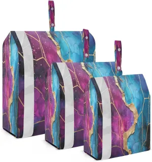 Marble Purple Packing Cubes for Travel 3 Set Compression Bag Luggage Cubes for Carry On