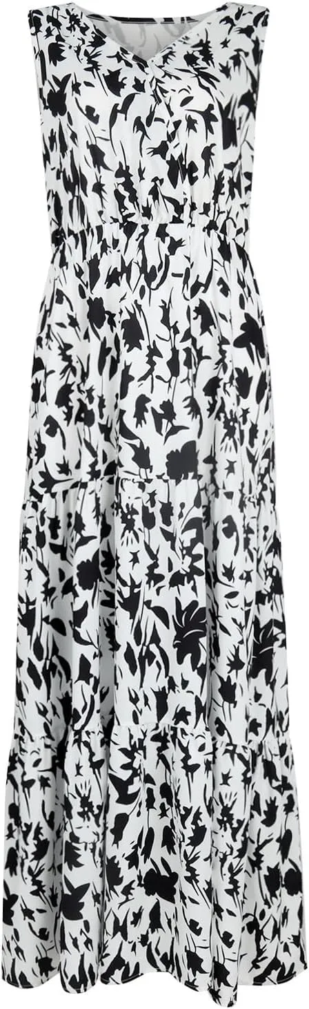 Maxi Dresses for Women 2025 Casual Spring Summer Maxi Dress Sleeveless Sundresses Dresses for Women