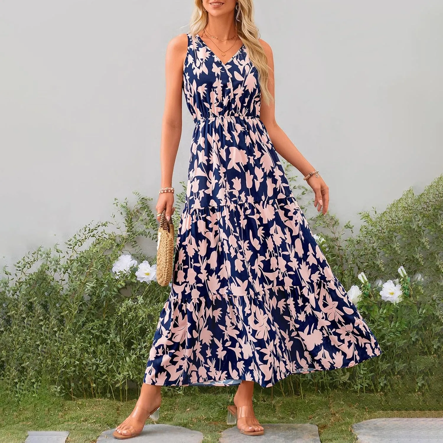 Maxi Dresses for Women 2025 Casual Spring Summer Maxi Dress Sleeveless Sundresses Dresses for Women