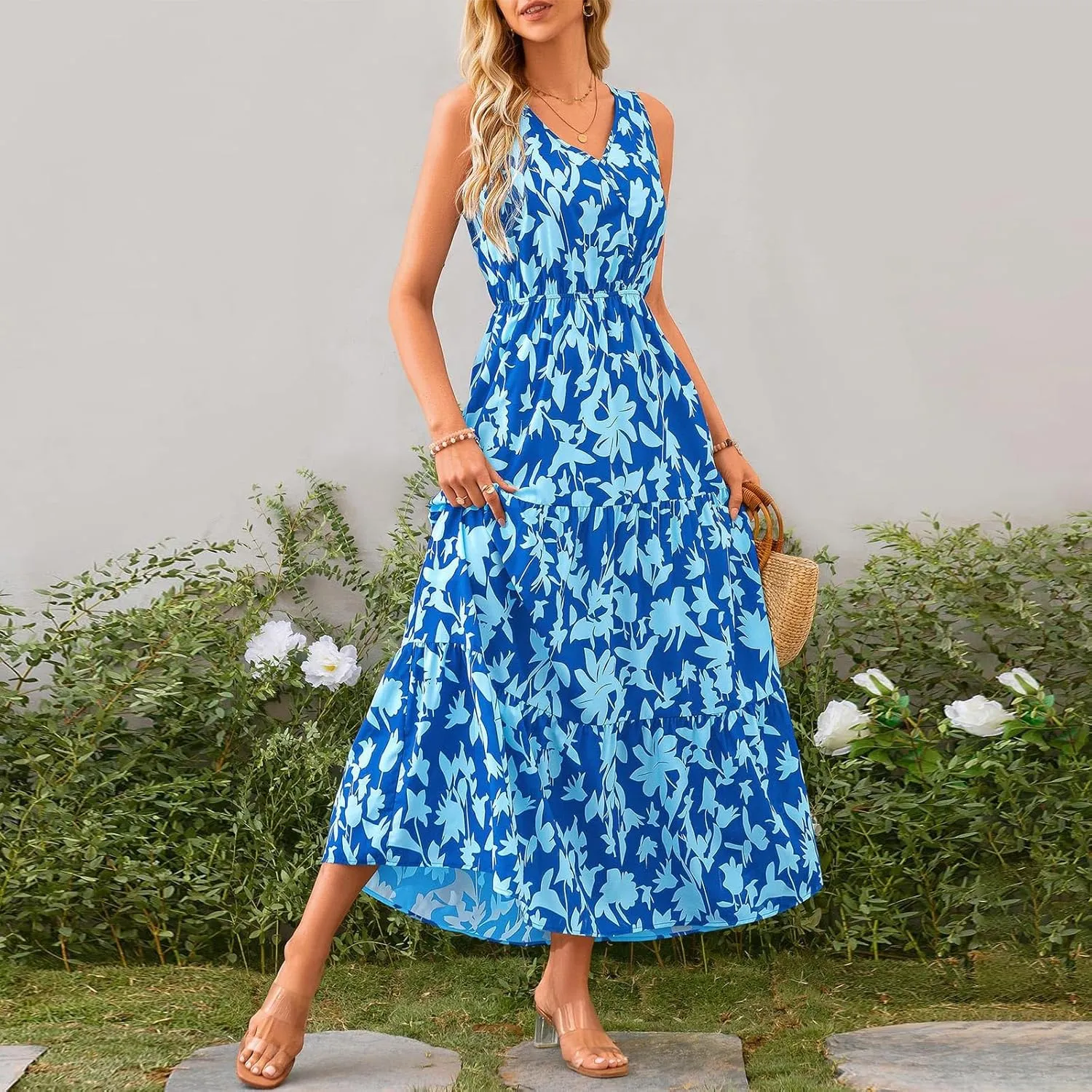 Maxi Dresses for Women 2025 Casual Spring Summer Maxi Dress Sleeveless Sundresses Dresses for Women