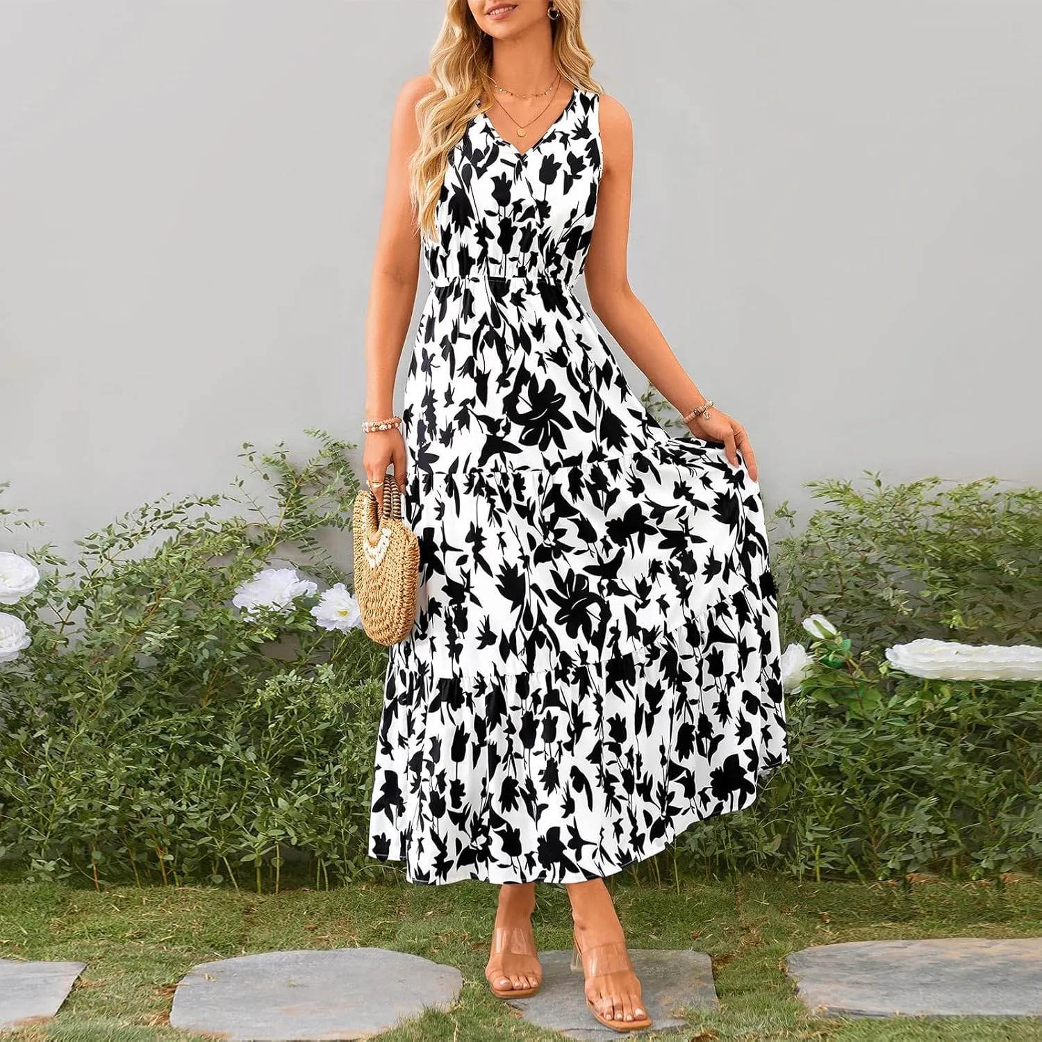 Maxi Dresses for Women 2025 Casual Spring Summer Maxi Dress Sleeveless Sundresses Dresses for Women