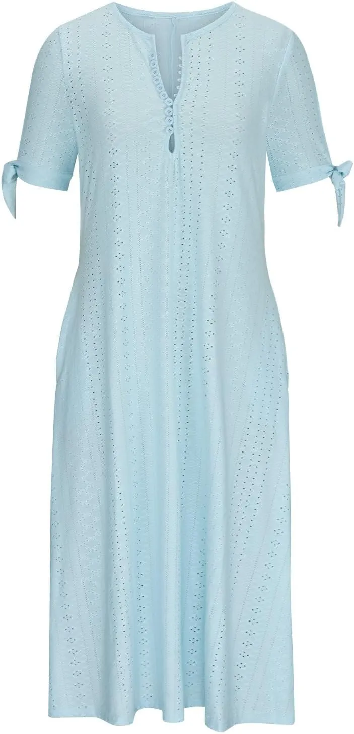 Maxi Dresses for Womens Wedding Guest Dress Trendy Plus Size Hollow Out Eyelet Lace Summer V Neck Cold Shoulder Dress