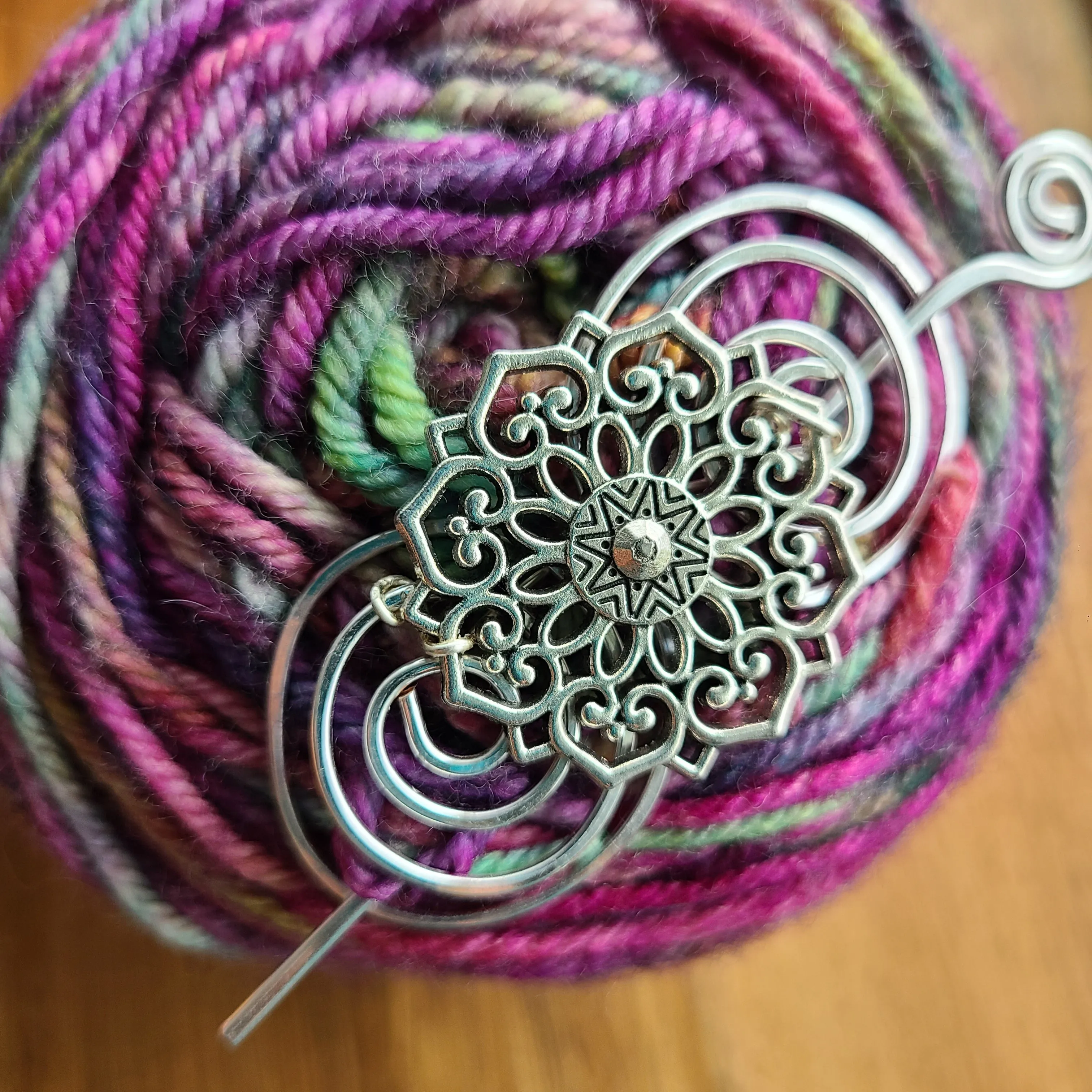 Medallion Shawl Pin - Charmed Silver or Vintage Bronze
