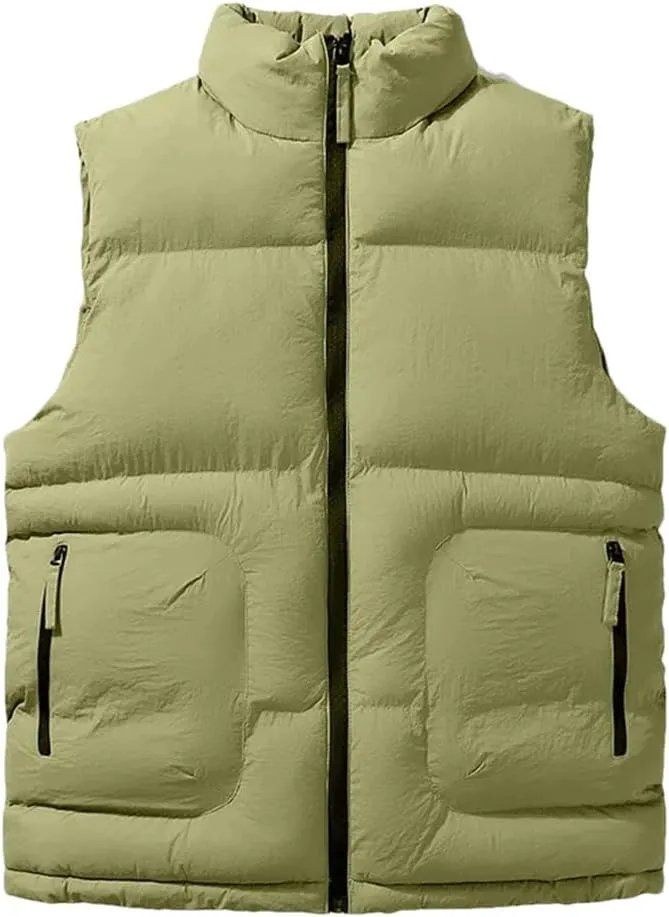 Men' Sleeveless Vest Jackets Winter Male Cotton-Padded Coats For Men Stand Collar Warm Waistcoats Clothing