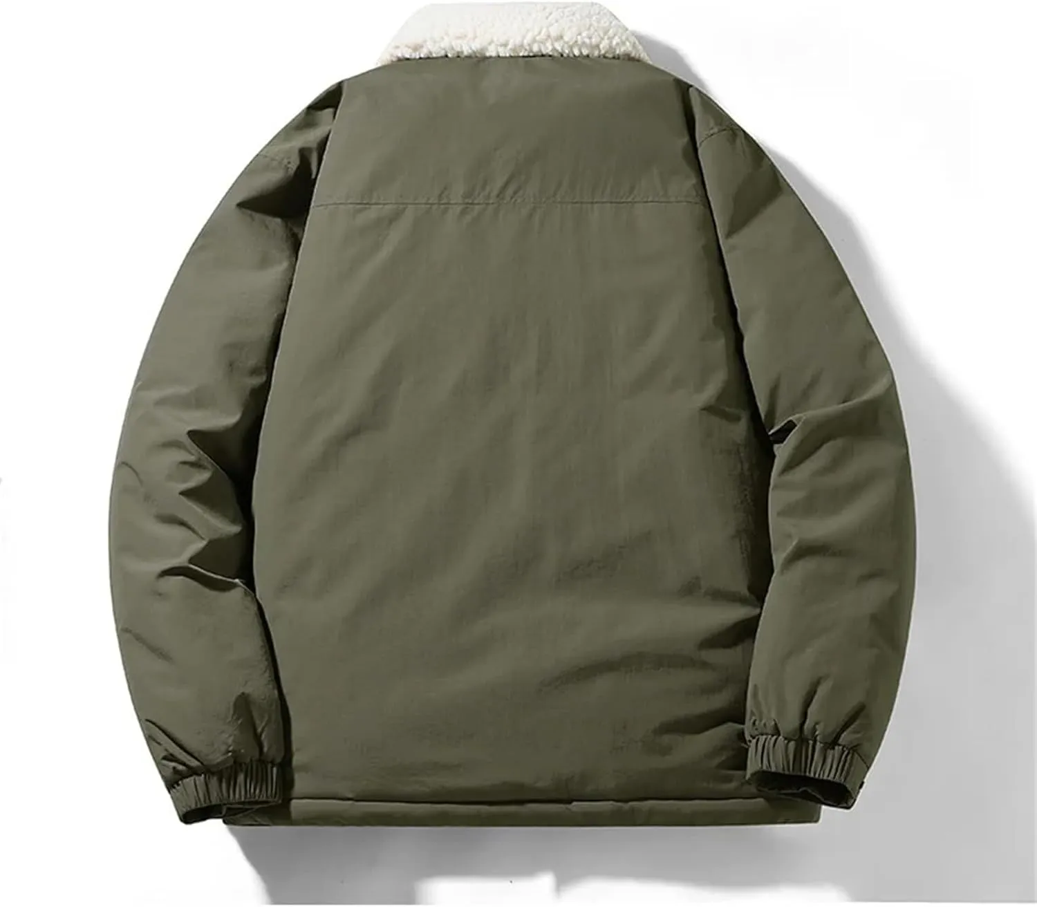 Men Winter Lamb Wool Collar Cotton-Padded Coat Casual Loose Thick Warm Down Cotton Jacket