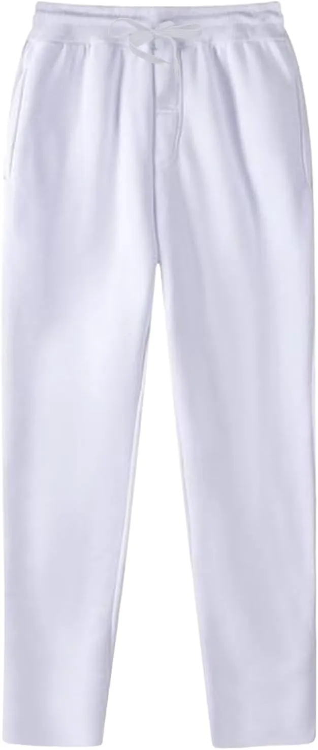 Men's Baggy Sweatpants Fleece Straight Leg Joggers, Workout Casual Pant Loose Athletic Trousers Elastic Waist Pockets