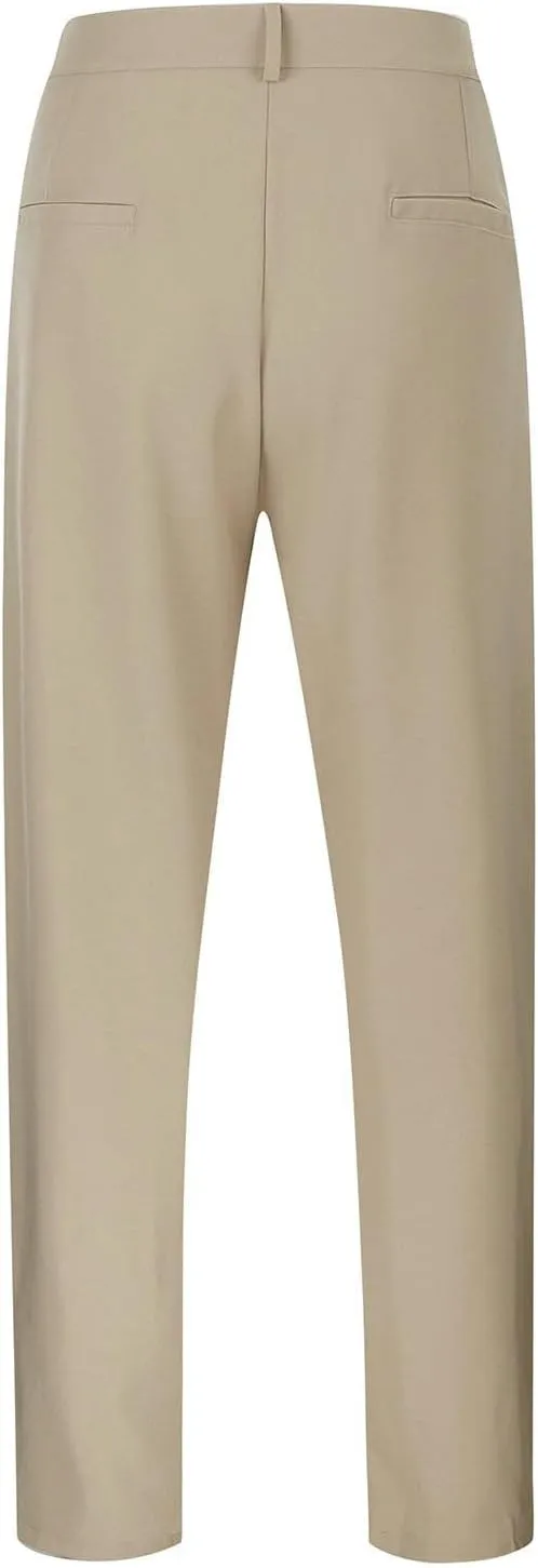Men's Business Dress Suit Pants Baggy Pleated Front Trousers Plain Fashion Outdoor Straight Wide Leg Slacks