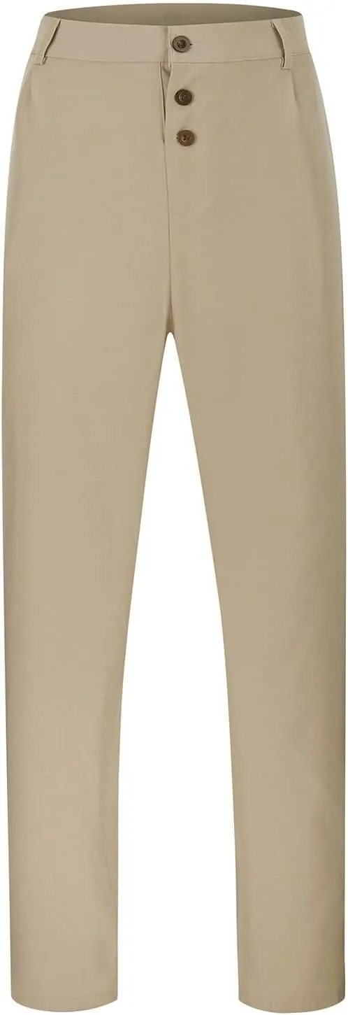 Men's Business Dress Suit Pants Baggy Pleated Front Trousers Plain Fashion Outdoor Straight Wide Leg Slacks