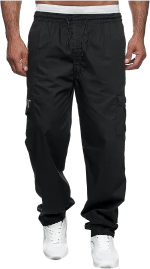 Mens Cargo Pants Classic Baggy Outdoor Resistant Work Pants Comfy Wide Leg Lightweight Fishing Hiking Pant Pockets