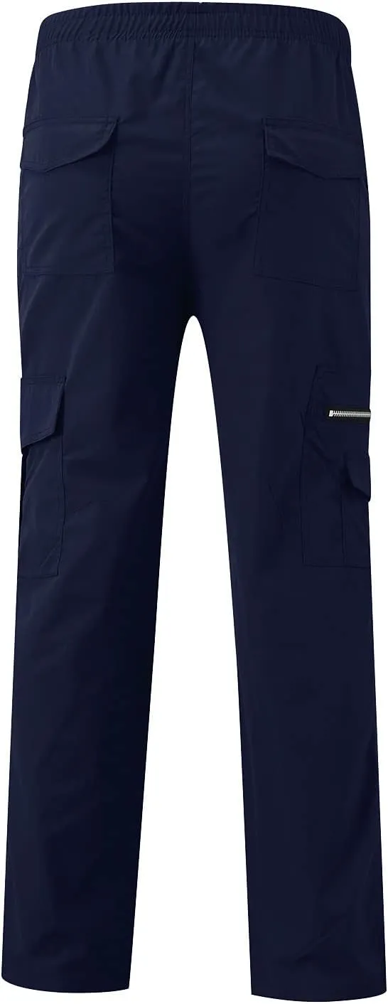 Mens Cargo Pants Classic Baggy Outdoor Resistant Work Pants Comfy Wide Leg Lightweight Fishing Hiking Pant Pockets