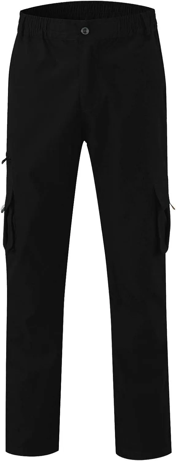 Mens Cargo Pants Classic Baggy Outdoor Resistant Work Pants Comfy Wide Leg Lightweight Fishing Hiking Pant Pockets