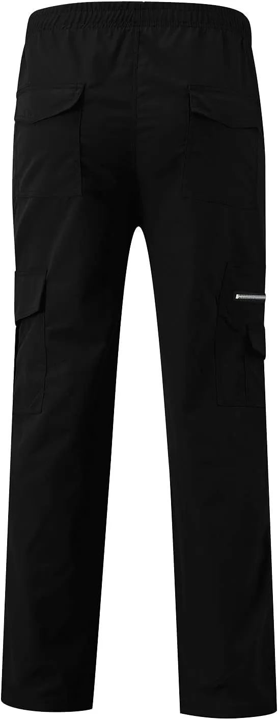 Mens Cargo Pants Classic Baggy Outdoor Resistant Work Pants Comfy Wide Leg Lightweight Fishing Hiking Pant Pockets