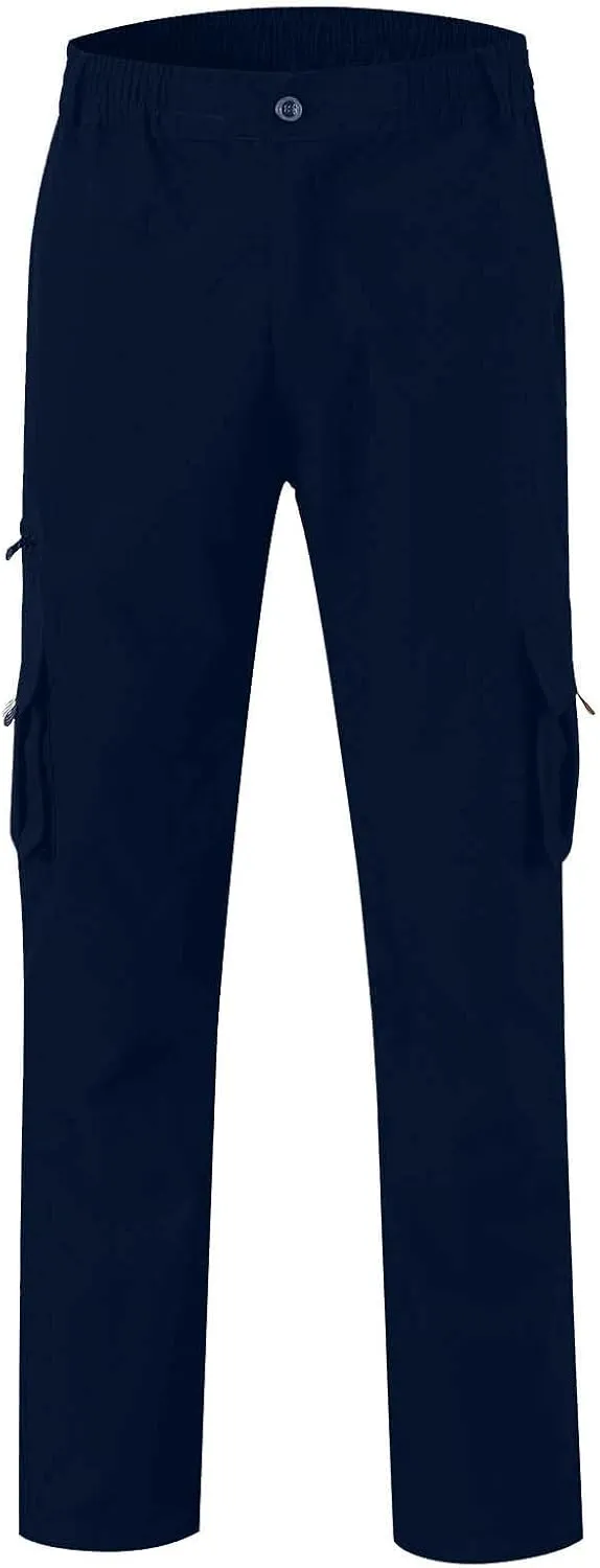 Mens Cargo Pants Classic Baggy Outdoor Resistant Work Pants Comfy Wide Leg Lightweight Fishing Hiking Pant Pockets