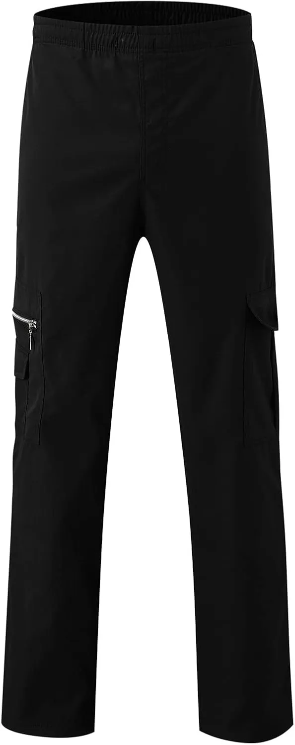 Mens Cargo Pants Classic Baggy Outdoor Resistant Work Pants Comfy Wide Leg Lightweight Fishing Hiking Pant Pockets